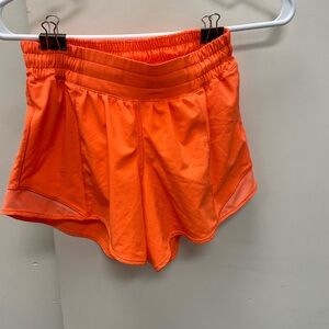 Lululemon Athletica Orange Hottie Hot low rise shorts